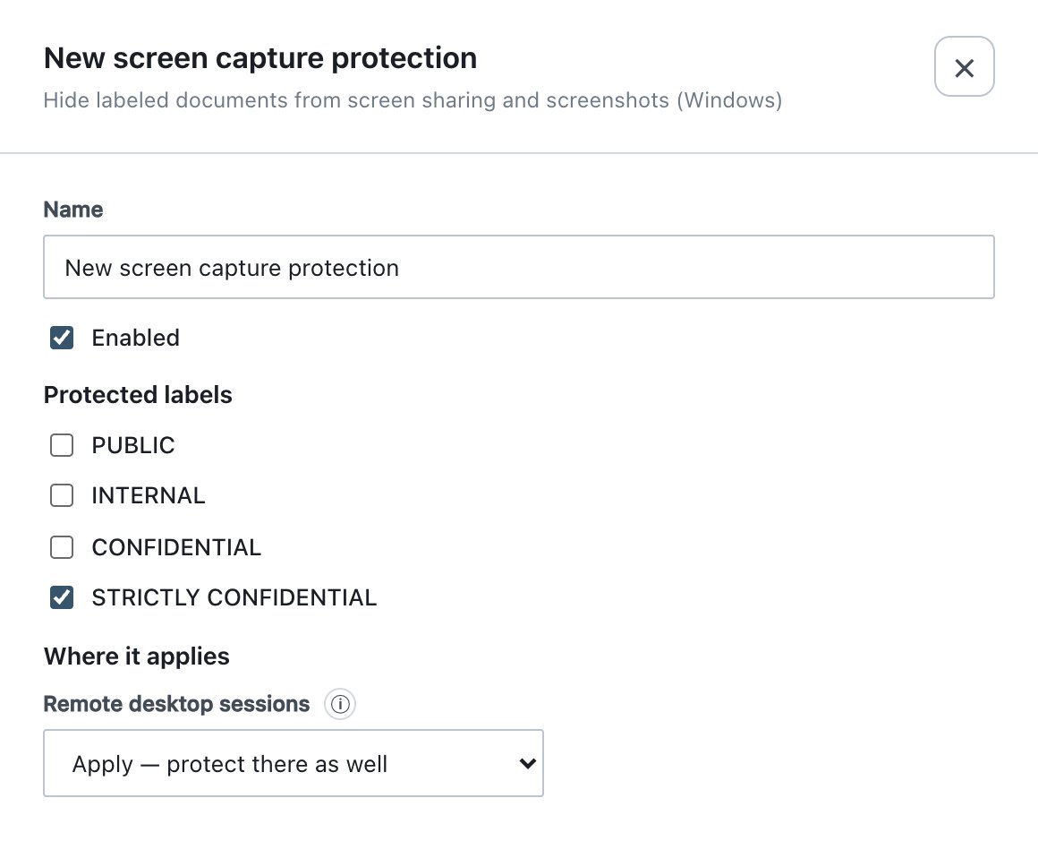 Screen capture protection drawer.