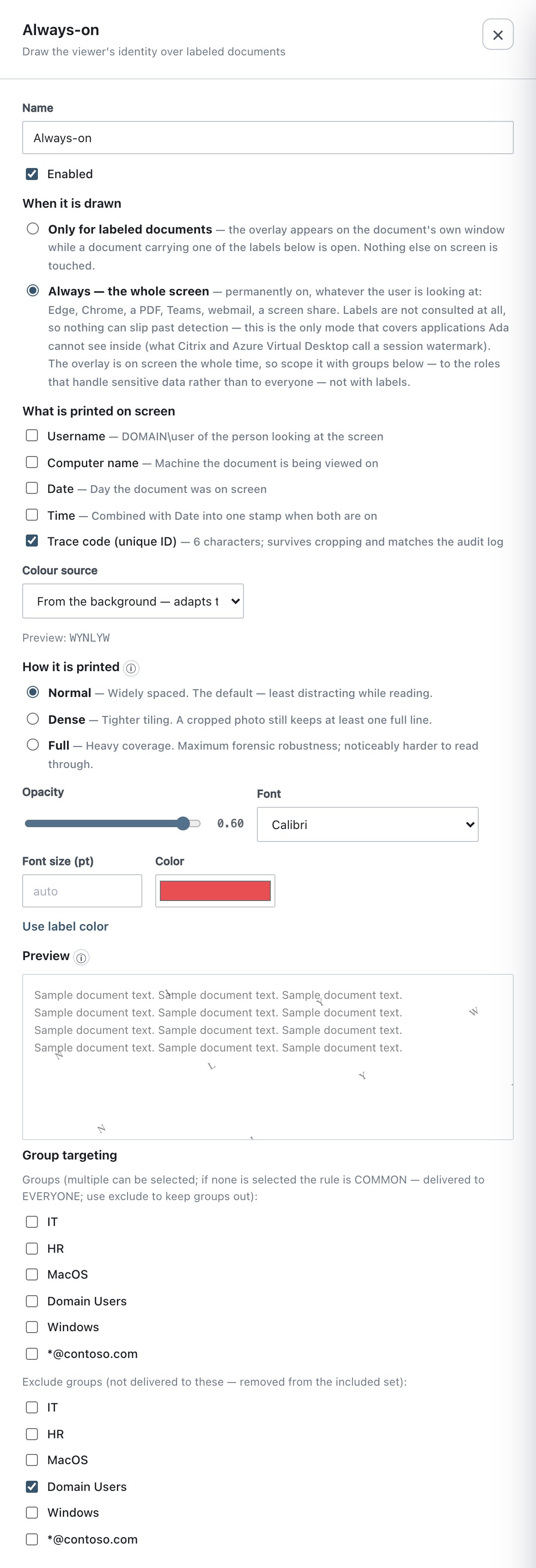 Screen watermark drawer.
